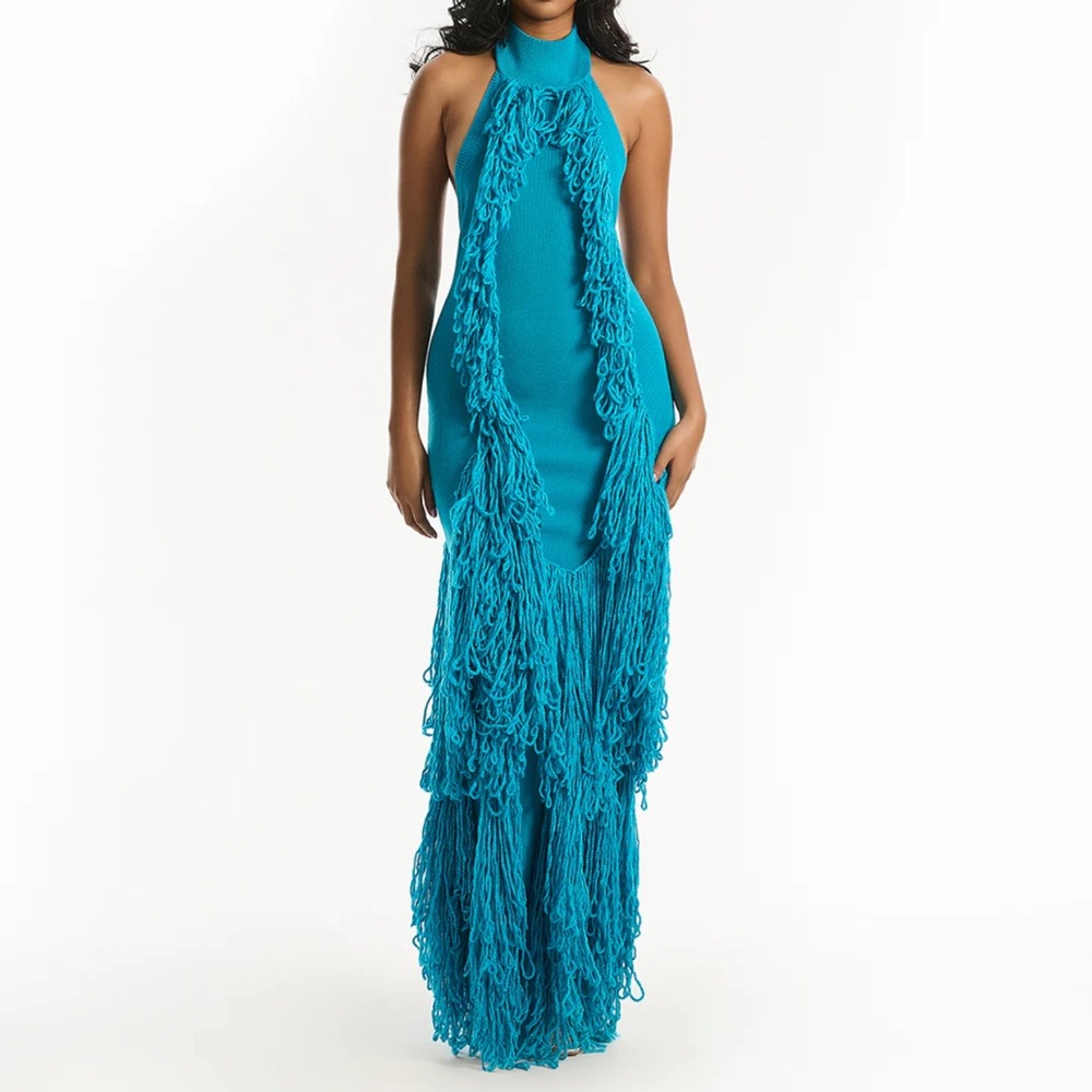 HANIFA TASSEL KNIT GOWN